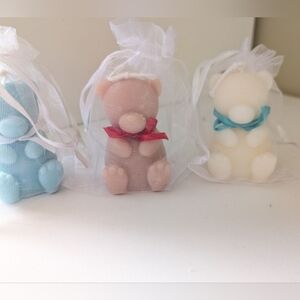 Set of Three Bear-Shaped unscented Candles